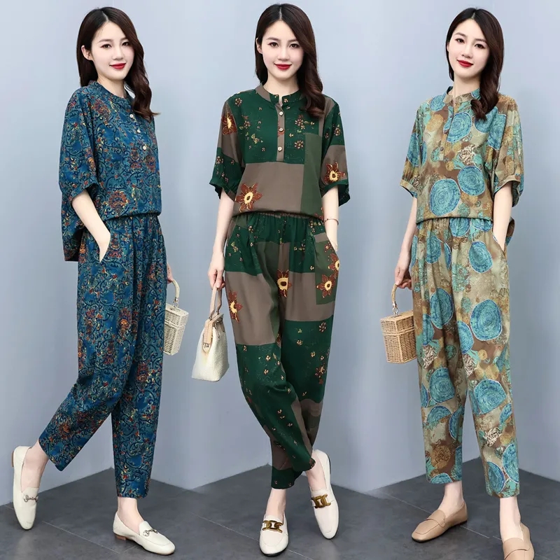 Linen Pant Wide - Middle Aged Mother Summer Suits 2026