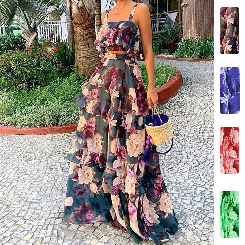 Women's Two Piece Outfits Flor - Romper Floral Print ulasan dan harga