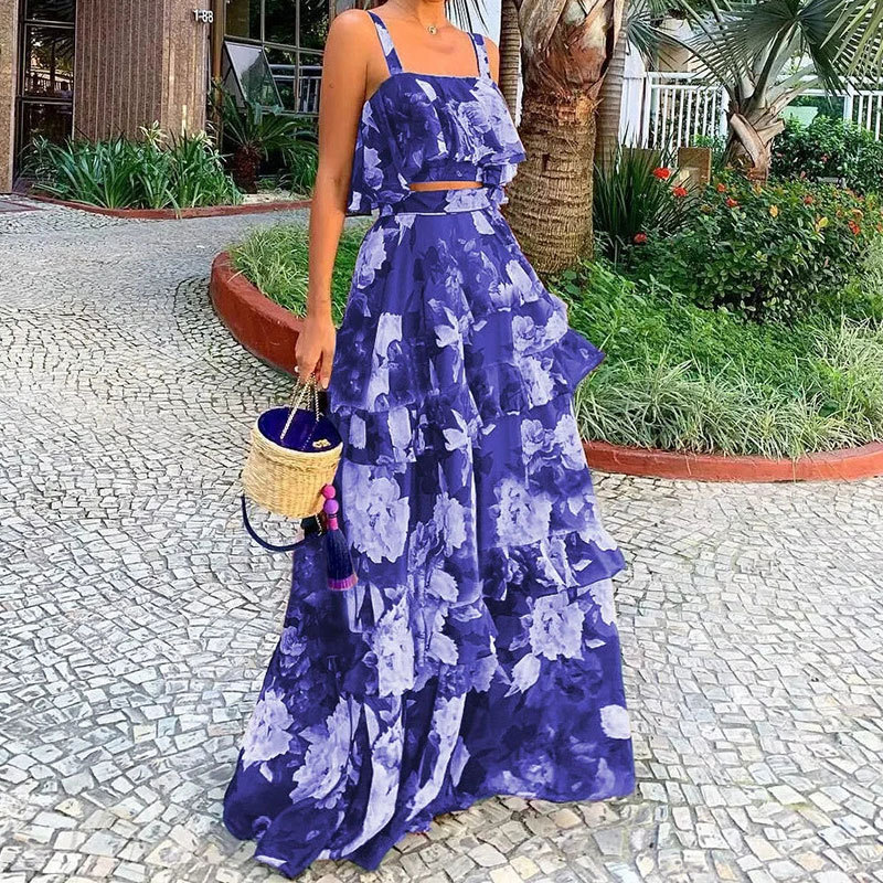 Women's Two Piece Outfits Flor - Romper Floral Print ulasan dan harga