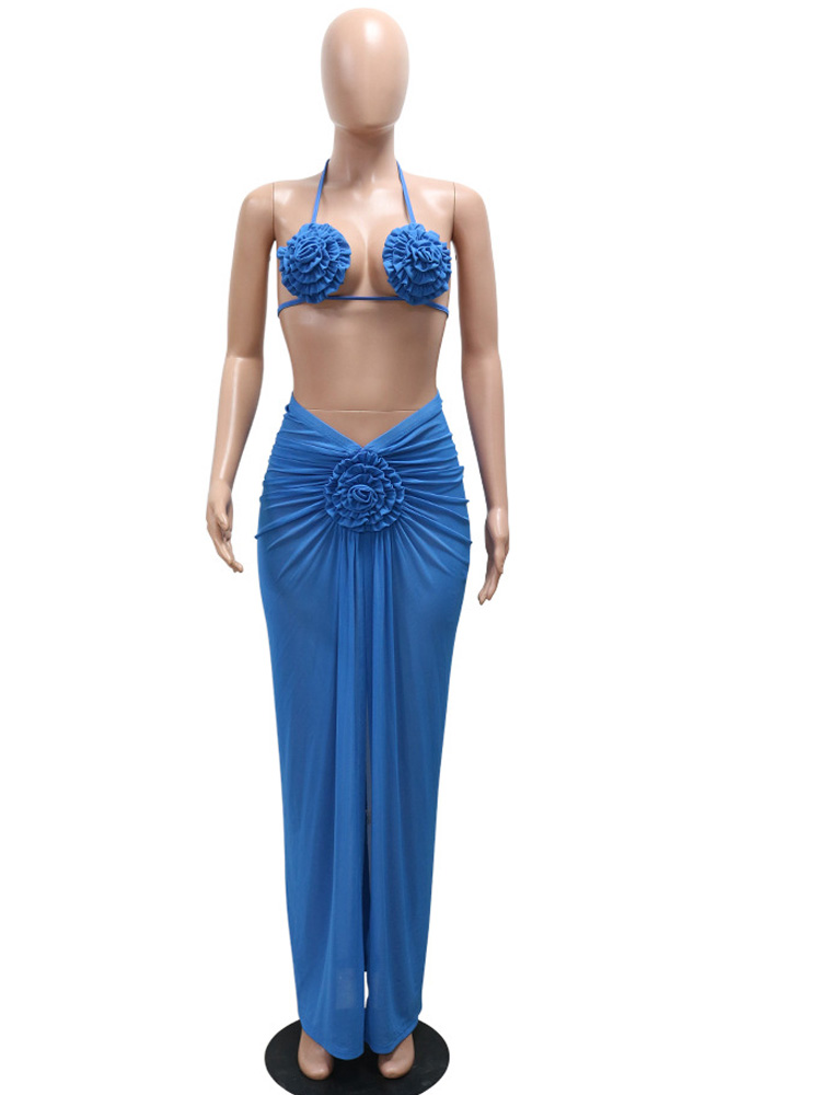 Beyprern Women's Royal Blue 3D - Swimsuit Bikini Ruched ulasan dan harga
