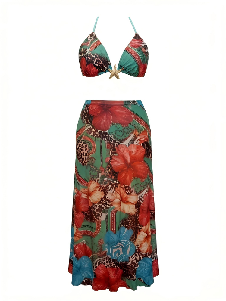 Women Plus Size Summer Boho Fl - Maxi Dress Halter ulasan dan harga