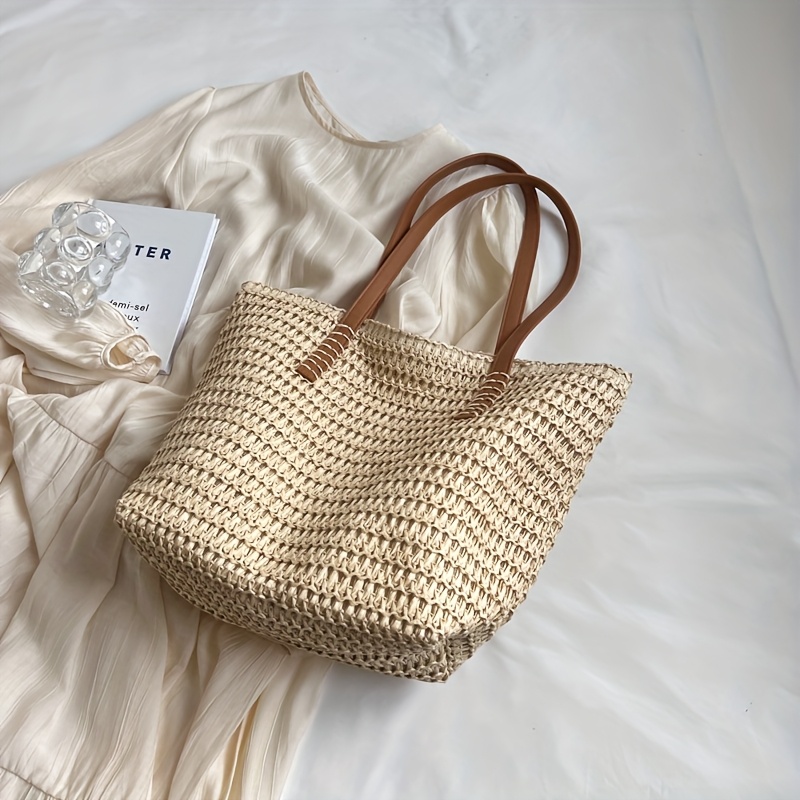 Fashionable and Versatile Wome - Crochet Bag Raffia ulasan dan harga