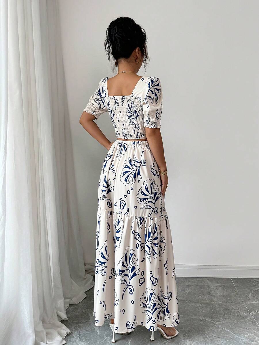 2026 Women Summer Two Piece Ou - Romper Floral Print ulasan dan harga