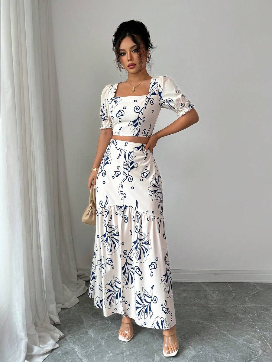 2026 Women Summer Two Piece Ou - Romper Floral Print ulasan dan harga