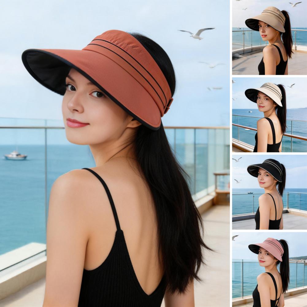 Women Sun Hat with Ponytail Ho - Hat Floppy Wide ulasan dan harga