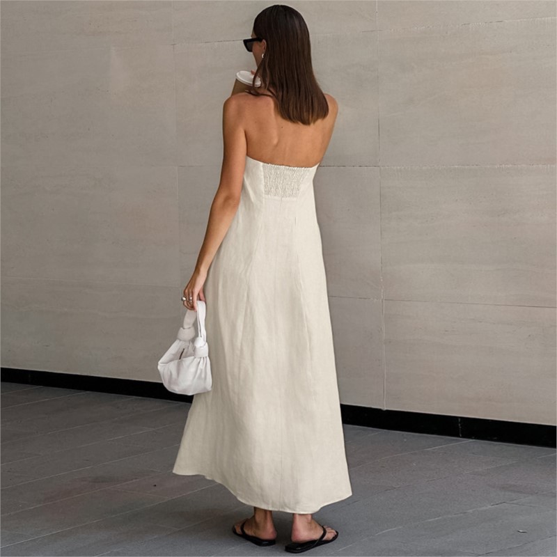 Fashion Elegant Simple Design  - Linen Dress Wrap ulasan dan harga