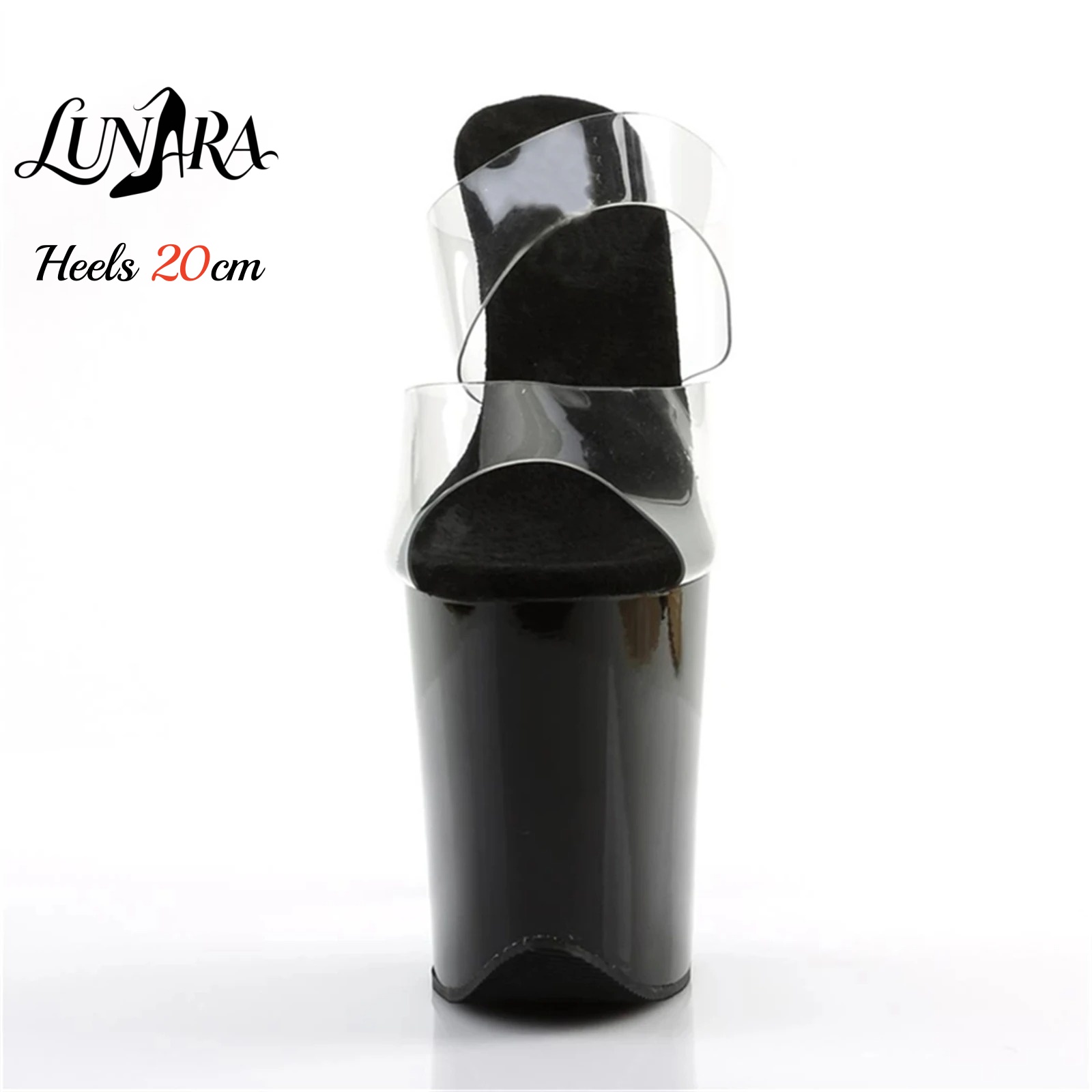 20cm Clear PVC Strappy Ultra H - Sandal Strappy Heeled ulasan dan harga