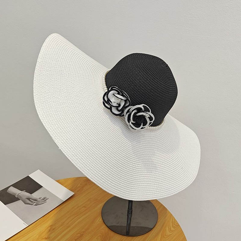 Two Tones Wide Brim Summer Hat - Hat Floppy Wide ulasan dan harga