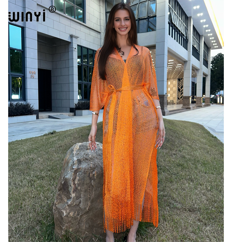 WINYI hollow beach kimono sexy - Cover Up Kaftan ulasan dan harga