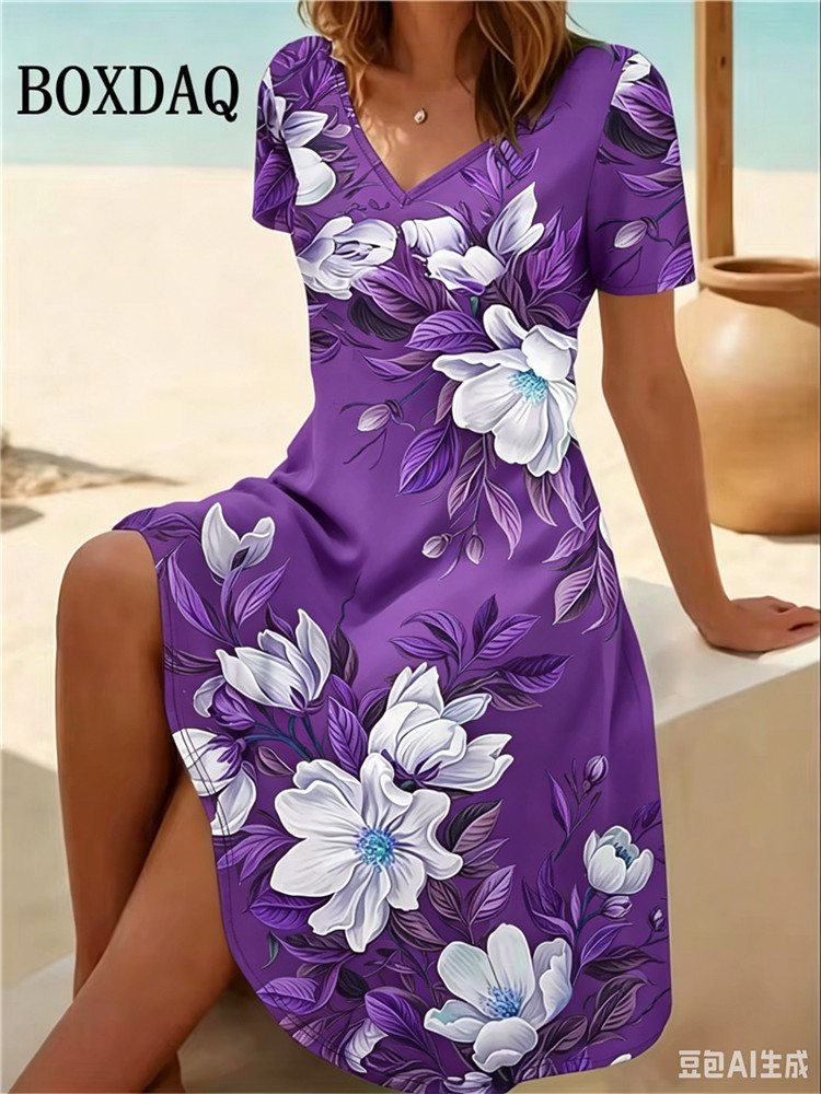 6XL Plus Size Women Dresses Su - Romper Floral Print ulasan dan harga