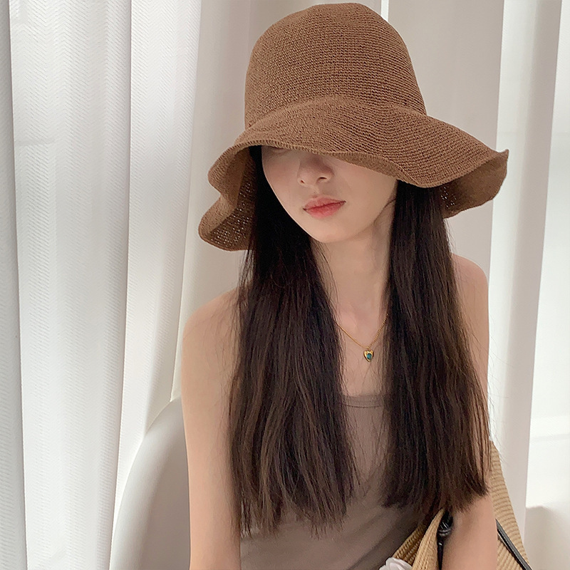 2025 new paper straw sun hat w - Hat Floppy Wide ulasan dan harga