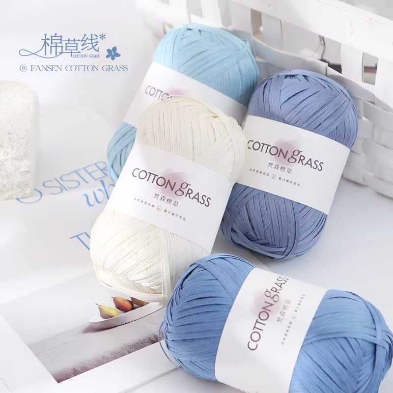 50g Cotton Grass Yarn Raffia S - Crochet Bag Raffia ulasan dan harga