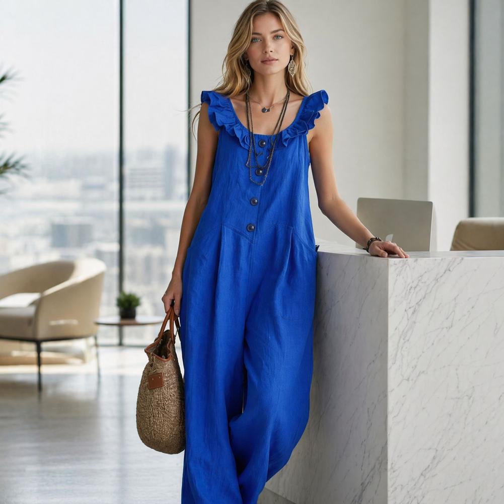 Relaxed Fit Romper Women Women - Jumpsuit Linen Relaxed ulasan dan harga