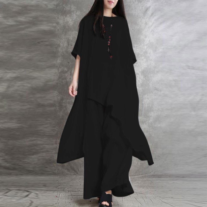 Women's Cotton Linen 2-piece S - Linen Pant Wide ulasan dan harga