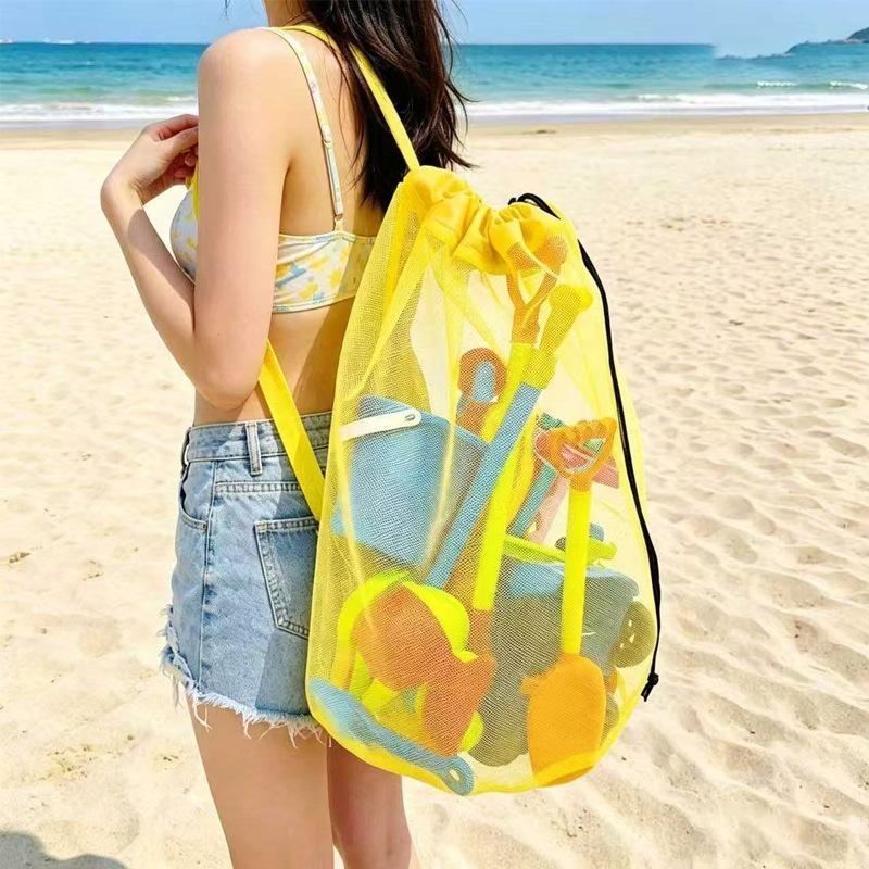 Large Capacity Portable Mesh B - Tote Bag Beach ulasan dan harga
