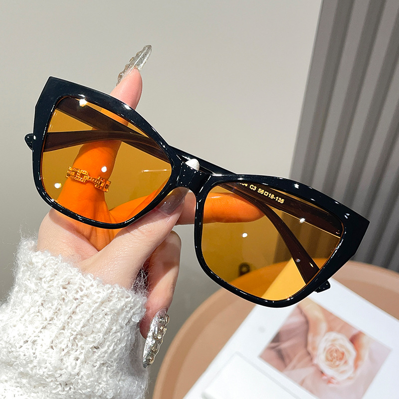 Women Color Block Cat Eye Eyeg - Sunglasses Cat Eye ulasan dan harga