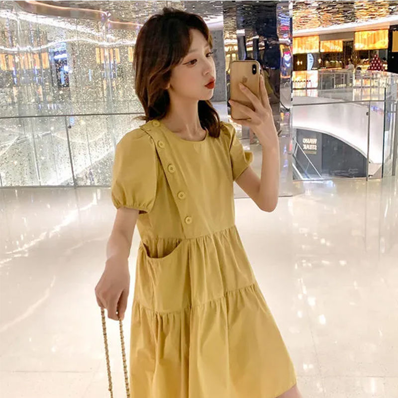 2025 Loose Elegant Korean Casu - Linen Dress Wrap ulasan dan harga