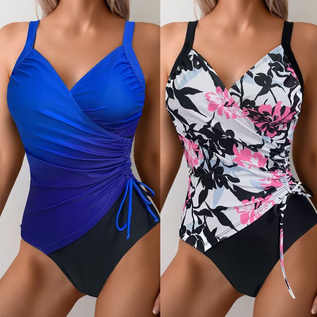 Woman Tankini Tummy Control Bi - Swimsuit Bikini Ruched ulasan dan harga