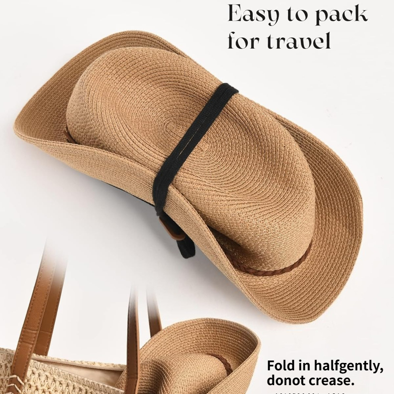 1pc Summer Straw Beach Sun Hat - Hat Floppy Wide ulasan dan harga