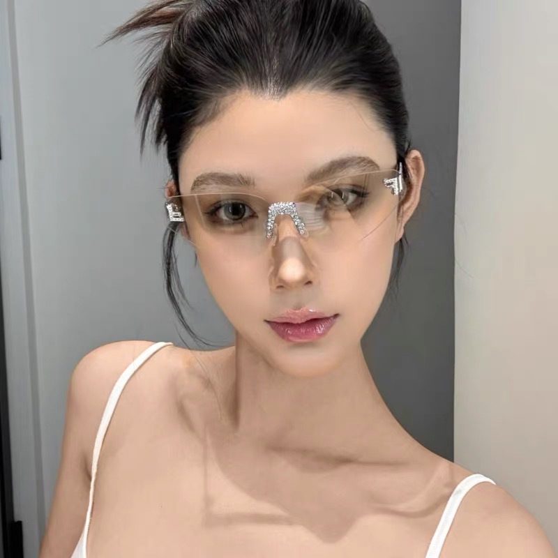 Women's Sexy Cat Eye Rimless R - Sunglasses Cat Eye ulasan dan harga