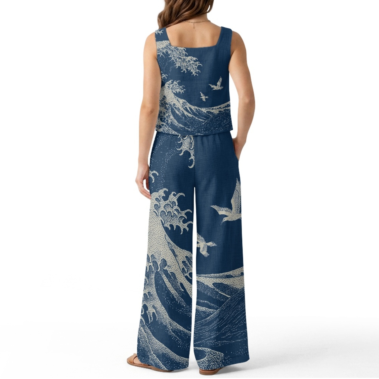 INSTANTARTS Women’s Linen Vest - Linen Pant Wide ulasan dan harga