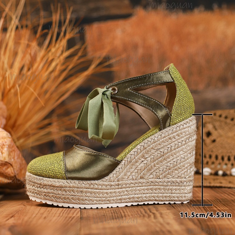 Round Toe Cover Heel Women's L - Wedge Espadrille Women ulasan dan harga