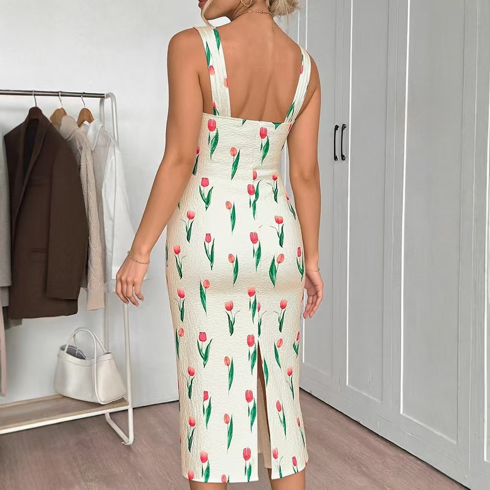 Fashionable Floral Print Crop  - Midi Skirt Floral ulasan dan harga