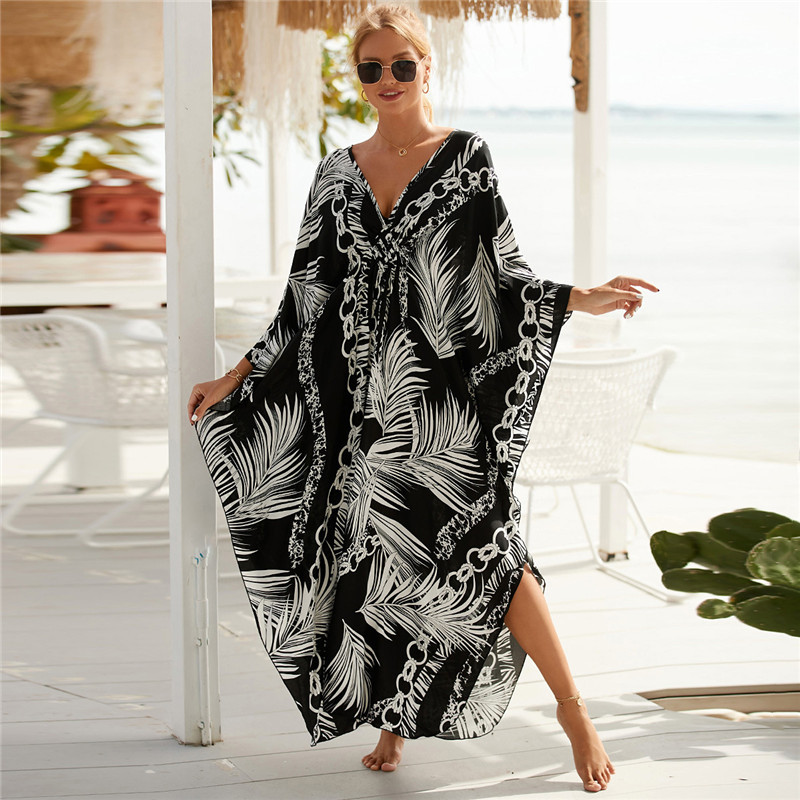 Women's Plus Size Animal Print - Cover Up Kaftan ulasan dan harga