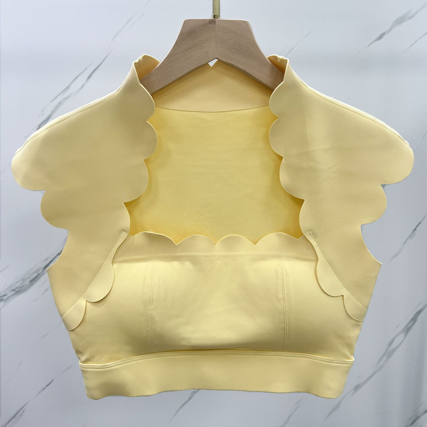 Pad Wavy Women Sports Vest Yog - Crop Top Crochet ulasan dan harga
