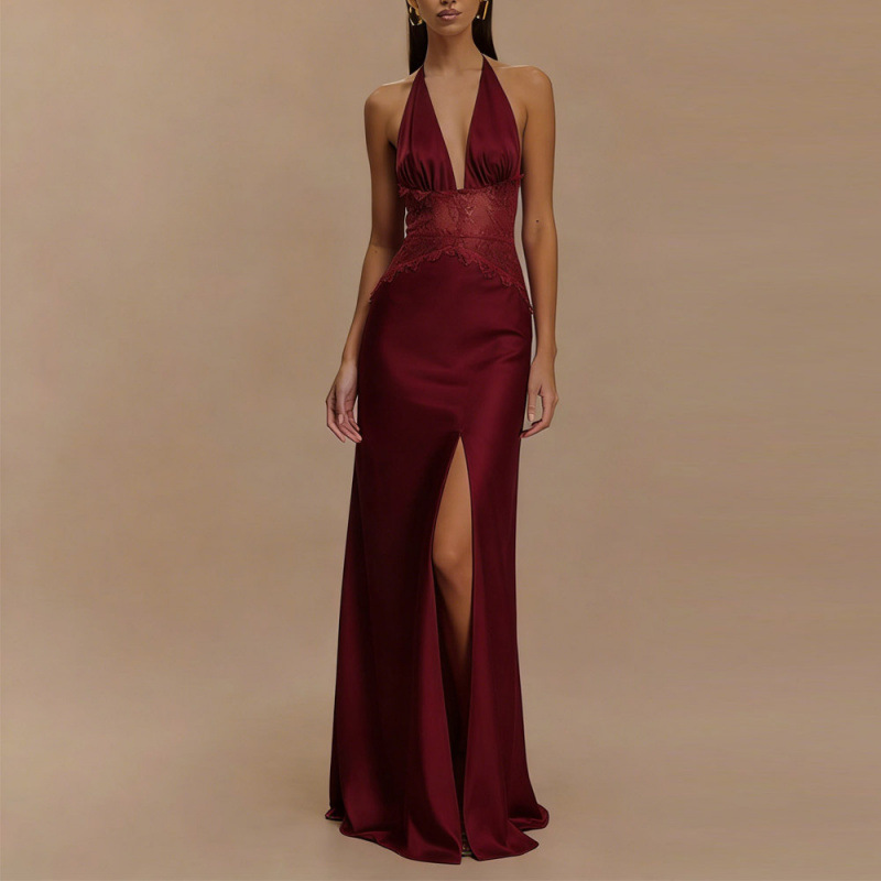 Sexy Backless Halter Maxi Dres - Maxi Dress Halter ulasan dan harga