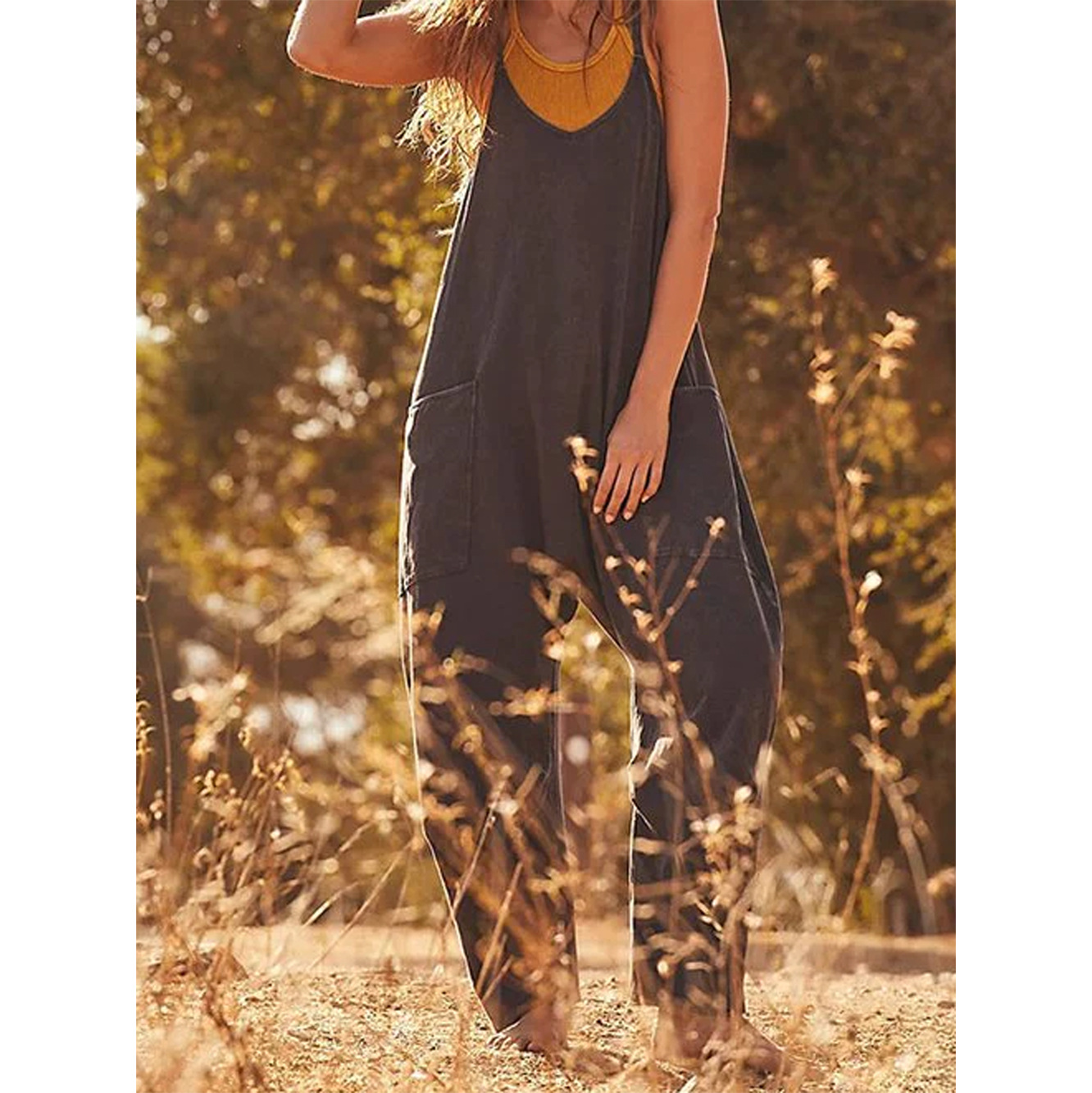 Loose Summer Jumpsuit Casual   - Jumpsuit Linen Relaxed ulasan dan harga