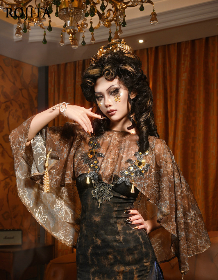 Brown Floral Sheer Kimono Cove - Kimono Sheer Floral ulasan dan harga
