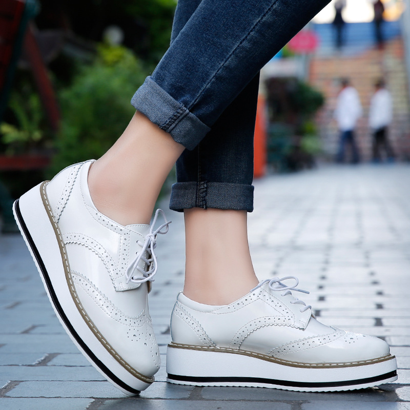 Women Loafers Shoes Leather Th - Wedge Espadrille Women ulasan dan harga