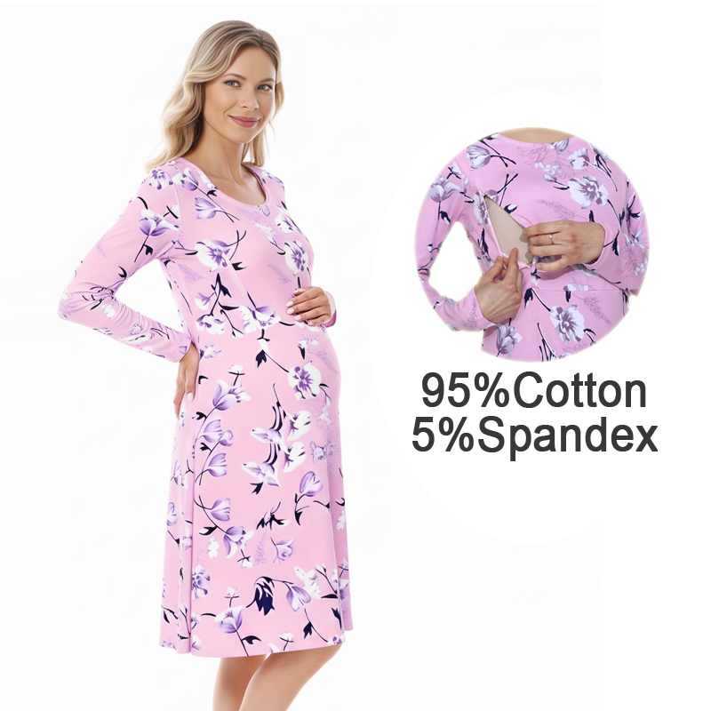 Floral Nursing Maternity Dress - Midi Skirt Floral ulasan dan harga