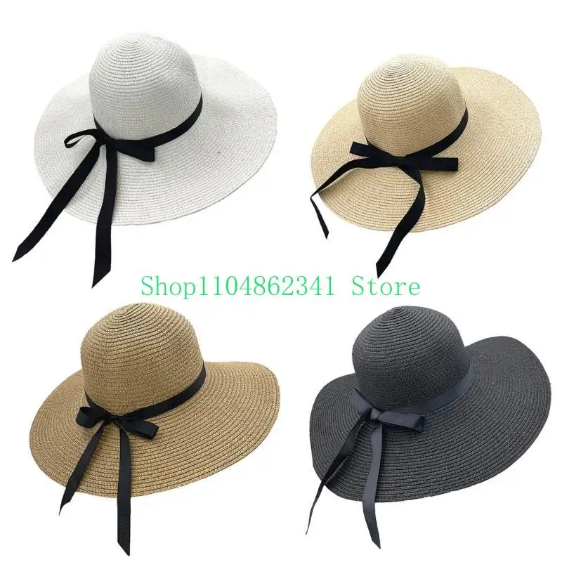 652F Elegant Floppy Straw Hat  - Hat Floppy Wide ulasan dan harga